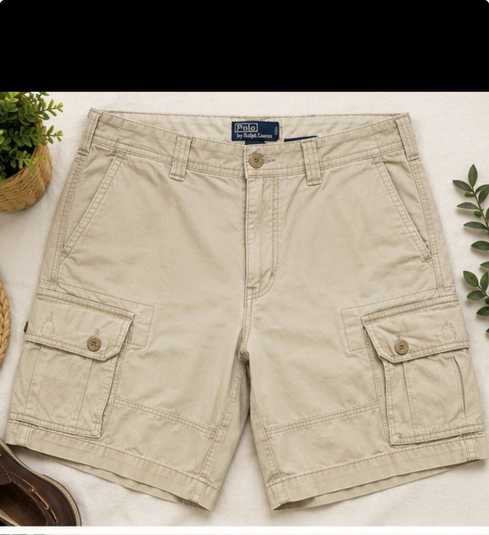 Polo Ralph Lauren Cargo Shorts Men’s Size 36 Beige Cotton Utility